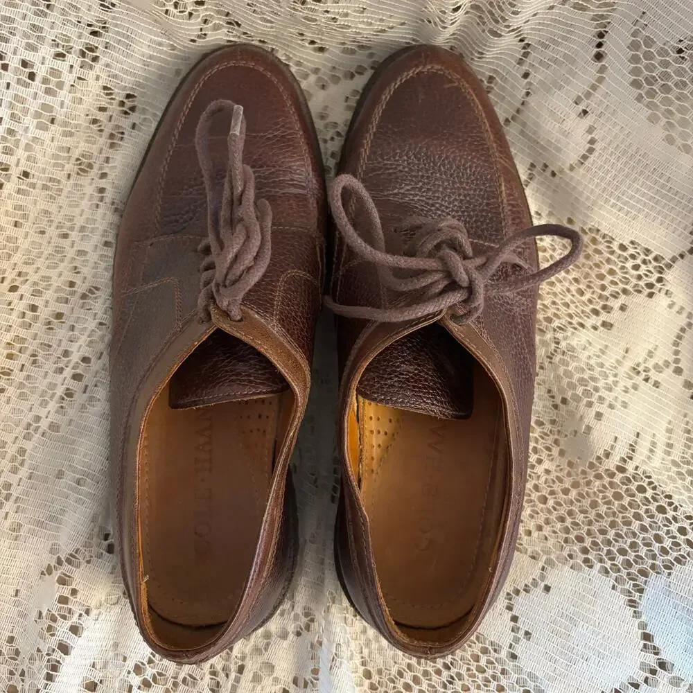 Cole Haan Country Men's US 7.5 Dark Brown Leather Split Toe Derby Shoes